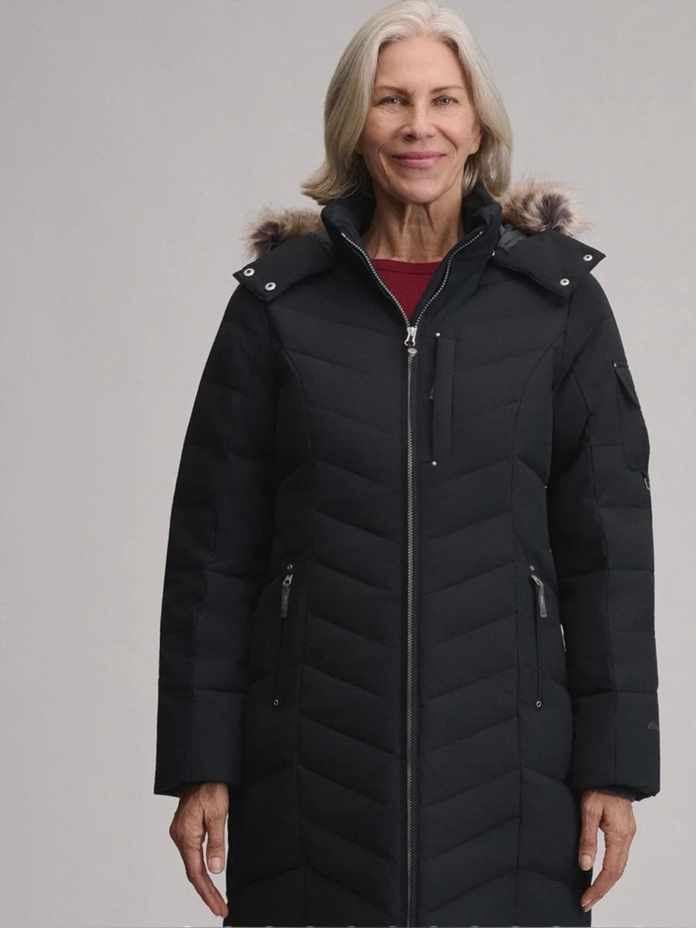 Eddie Bauer Women’s Sun Valley 650 Down Black Parka NWT